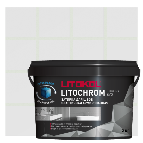 Затирка цементно-полимерная Litokol Litochrom Luxury Evo цвет LLE 376 мятный 2 кг