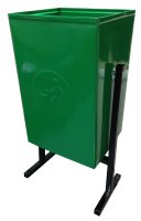 Мусорный бак Эконом квадратная металл зеленый