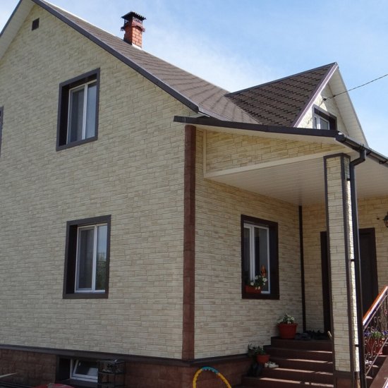 Панель фасадная Docke Stein Premium 1098х400 мм янтарная