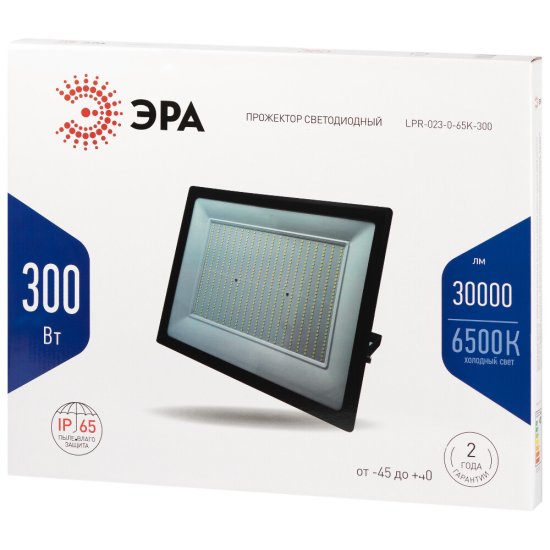Прожектор светодиодный Эра LPR-02 6500К 300 Вт IP65 черный
