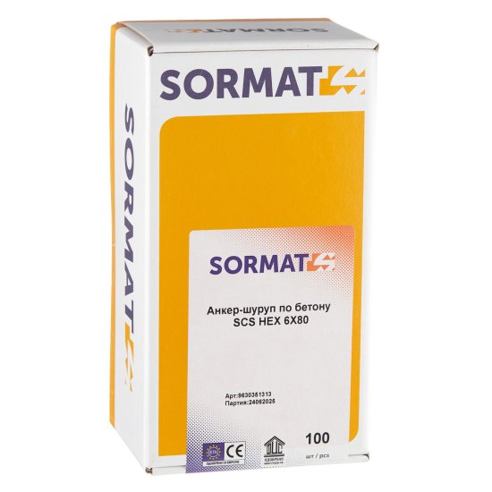Анкер-шуруп Sormat SCS для бетона 6x80 мм (100 шт.)