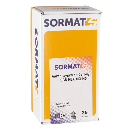 Анкер-шуруп Sormat SCS для бетона 10x140 мм (25 шт.)