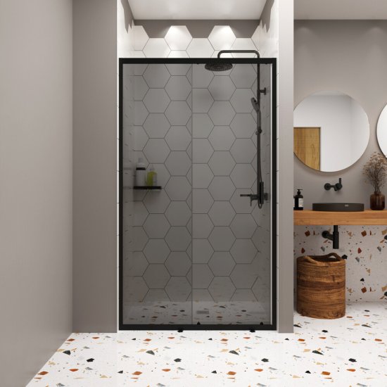 Душевая дверь раздвижная стекло тонированное Domani-Spa DoorCube 100х190 см профиль черный (DS04DCb100L0T00.Gt-Black)
