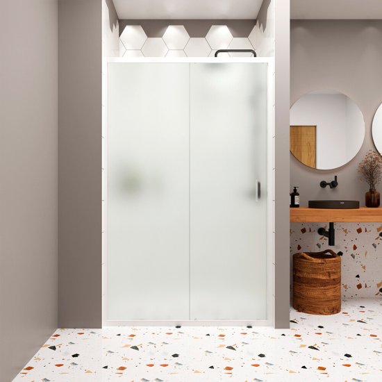 Душевая дверь раздвижная стекло матовое Domani-Spa DoorCube 120х190 см профиль белый (DS04DCb120L0M00.W)