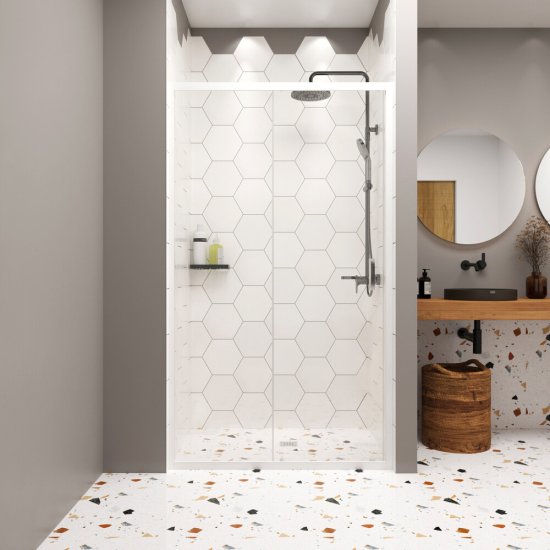 Душевая дверь раздвижная стекло прозрачное Domani-Spa DoorCube 100х190 см профиль белый (DS04DCb100L0Cl00.W)