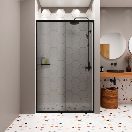Душевая дверь раздвижная стекло тонированное Domani-Spa DoorCube 120х190 см профиль черный (DS04DCb120L0T00.Gt-Black)