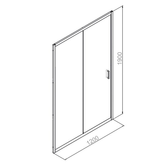 Душевая дверь раздвижная стекло прозрачное Domani-Spa DoorCube 120х190 см профиль черный (DS04DCb120L0Cl00.Gt-Black)
