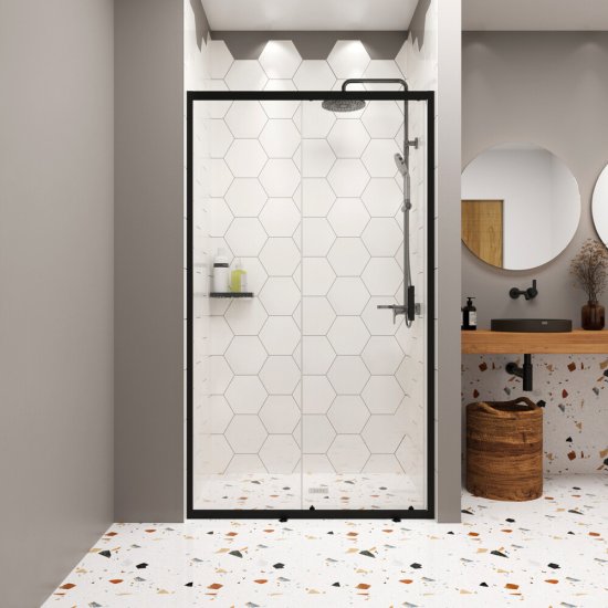 Душевая дверь раздвижная стекло прозрачное Domani-Spa DoorCube 100х190 см профиль черный (DS04DCb100L0Cl00.Gt-Black)