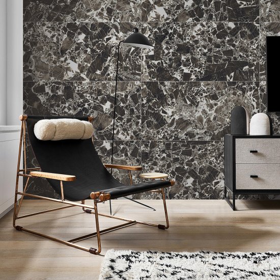 Керамогранит Керамин Нуар черно-белый 1200х600х10 мм (2 шт.=1,44 кв.м)