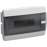 Щит распределительный встраиваемый IEK Union Compact ЩРВ-П-12 пластиковый IP41 195х290х103 мм прозрачная дверь