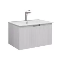 Комплект тумба с раковиной Comforty Сан-Луис 70 см подвесная белая матовая (00-00021665CF)