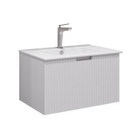 Комплект тумба с раковиной Comforty Сан-Луис 70 см подвесная белая матовая (00-00021665CF)