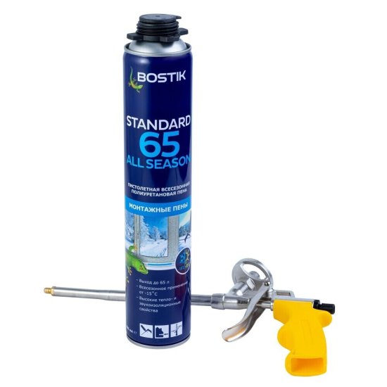 Пена монтажная профессиональная Bostik Standard 65 All Season всесезонная 800 мл