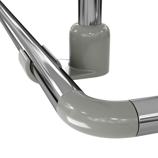 Карниз для ванной 90х90 см сборный Г-образный алюминий хром