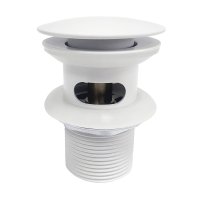 Донный клапан WasserKraft клик-клак 1 1/4 с переливом белый (A153)
