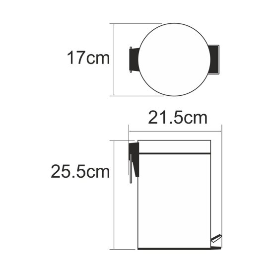 Ведро для мусора WasserKraft K-633N с крышкой 3 л металл никель с педалью