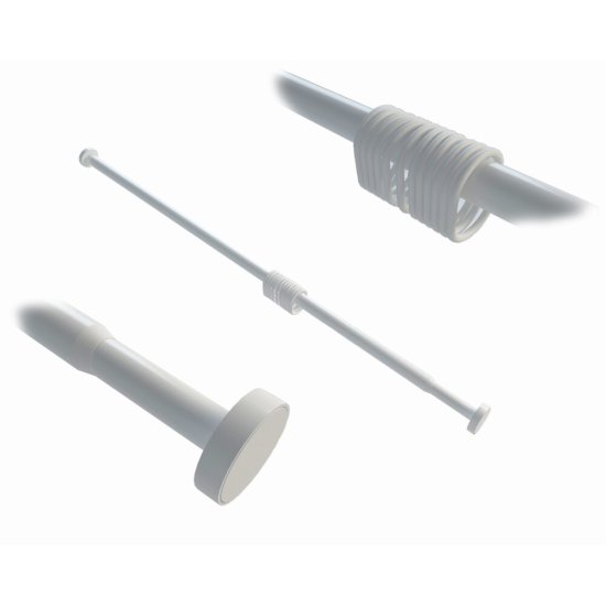 Карниз для ванной 110-200 см телескопический прямой алюминий белый