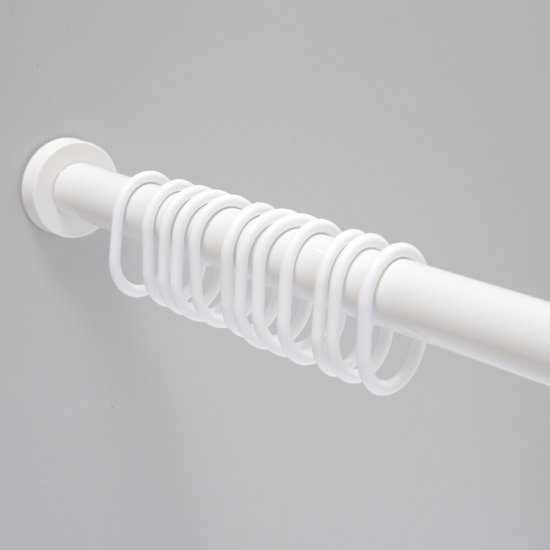 Карниз для ванной 110-200 см телескопический прямой алюминий белый