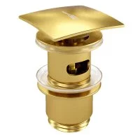 Донный клапан WasserKraft клик-клак 1 1/4 с переливом золото (A165)