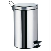 Ведро для мусора WasserKraft K-633 с крышкой 3 л металл хром с педалью