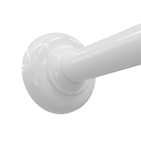 Карниз для ванной 180х90 см сборный Г-образный алюминий белый