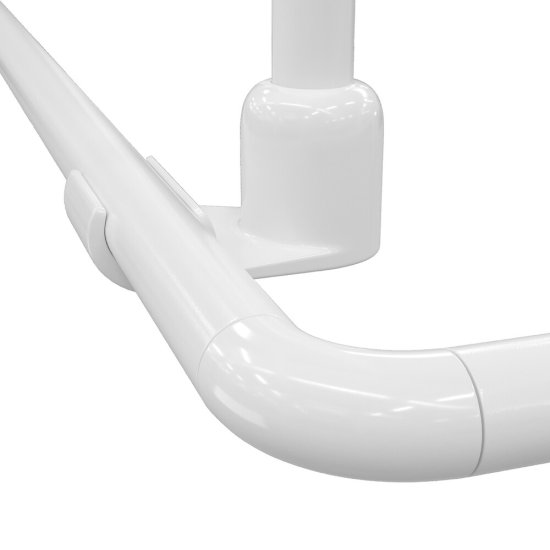 Карниз для ванной 180х90 см сборный Г-образный алюминий белый