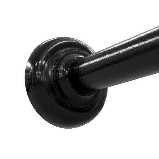 Карниз для ванной 90х90 см сборный Г-образный алюминий черный