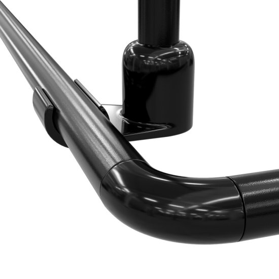 Карниз для ванной 180х90 см сборный Г-образный алюминий черный