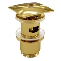 Донный клапан WasserKraft клик-клак 1 1/4 с переливом золото (A168)