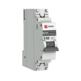 Автоматический выключатель EKF ВА 47-63 1P 63А тип С 4,5 кА 230 В (mcb4763-1-63C-pro)