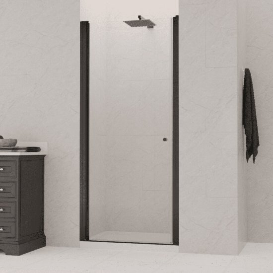 Душевая дверь Dolphin TN-03B стекло прозрачное 90х195 см профиль черный 6 мм распашная (54930309-14)