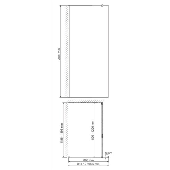 Душевая перегородка WasserKraft Rossel хром 90х200 см стекло прозрачное 8 мм (28W39)