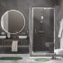 Душевая дверь WasserKraft Berkel стекло прозрачное 90х200 см профиль хром 6 мм распашная (48P04)