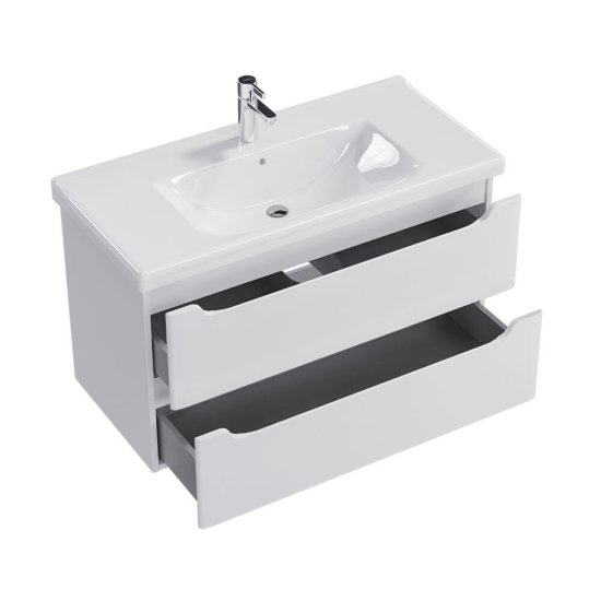 Комплект тумба с раковиной Sanstar Lanciano 100 см подвесная белая (314.1-1.5.1.К)