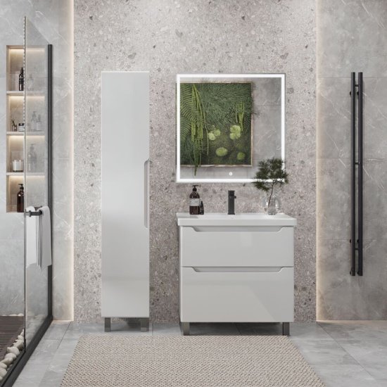 Комплект тумба с раковиной Sanstar Lanciano 80 см напольная белая (304.1-1.5.1.К)