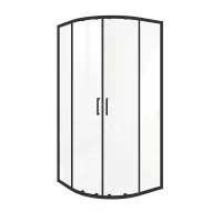 Душевой уголок Good Door Lite R-90-C-B черный 90х90х190 см четверть круга стекло прозрачное 5 мм (ЛТ00027)