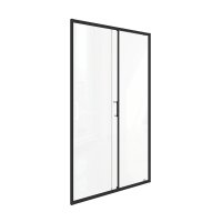 Душевая дверь Bas Lite WTW-130-C-B стекло прозрачное 130х190 см профиль черный 5 мм раздвижная (ЛТ00020)