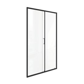 Душевая дверь Bas Lite WTW-130-C-B стекло прозрачное 130х190 см профиль черный 5 мм раздвижная (ЛТ00020)