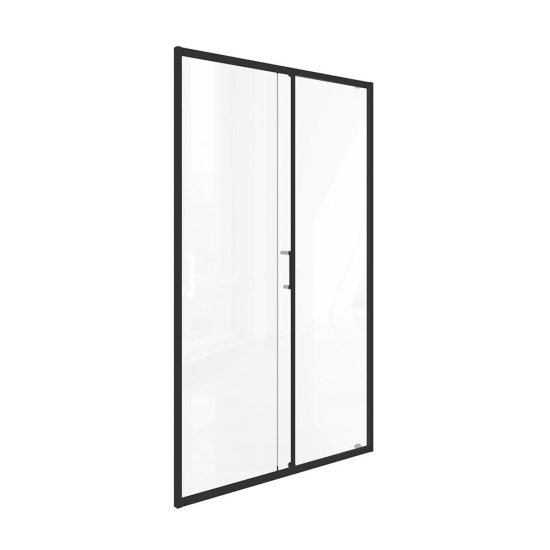 Душевая дверь Bas Lite WTW-130-C-B стекло прозрачное 130х190 см профиль черный 5 мм раздвижная (ЛТ00020)