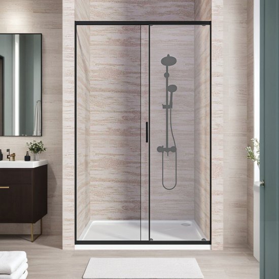 Душевая дверь Good Door Lite WTW-130-C-B стекло прозрачное 130х190 см профиль черный 5 мм раздвижная (ЛТ00020)