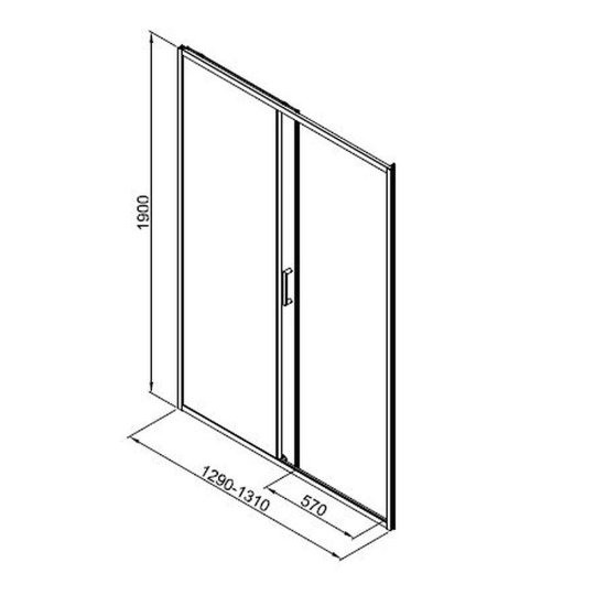 Душевая дверь Good Door Lite WTW-130-C-B стекло прозрачное 130х190 см профиль черный 5 мм раздвижная (ЛТ00020)