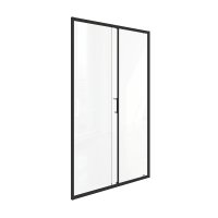 Душевая дверь Bas Lite WTW-140-C-B стекло прозрачное 140х190 см профиль черный 5 мм раздвижная (ЛТ00019)