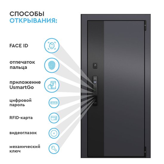 Дверь входная Torex Райдер левая оскуро - оскуро 950х2050 мм с электронным замком