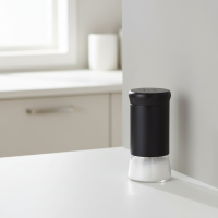 Солонка 0.1 л стекло/пластик цвет черный