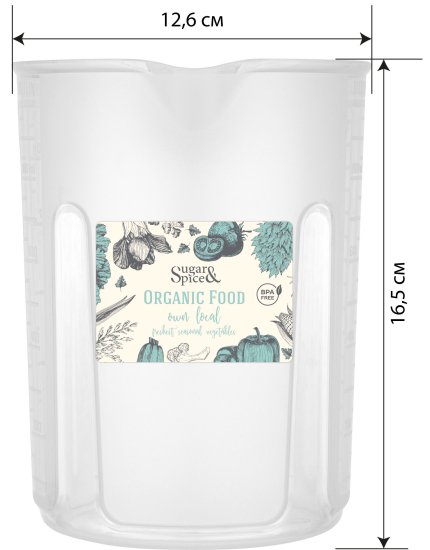 Кувшин мерный Organic Food 1.5л прозрачный