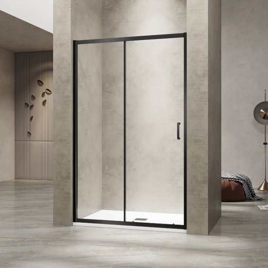 Душевая дверь RGW PA-114-B стекло прозрачное 130х195 см профиль черный 6 мм раздвижная (030811413-14)