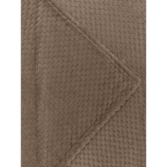 Плед 200х220 см TexRepublic Жаккард микрофибра коричневый
