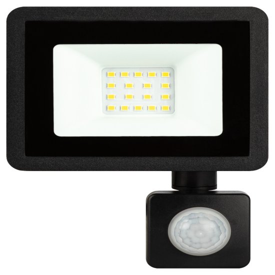 Прожектор светодиодный Эра LPR-042 6500K 20 Вт IP44 с датчиком движения черный