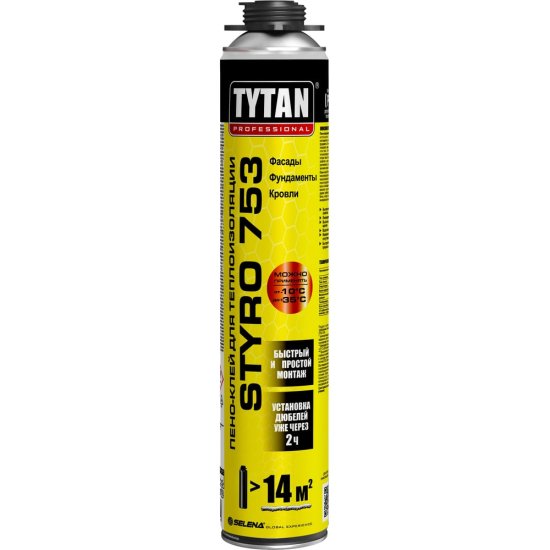 Всесезонная пено-клей для теплоизоляции TYTAN PROFESSIONAL PROFESSIONAL STYRO 753 Профи