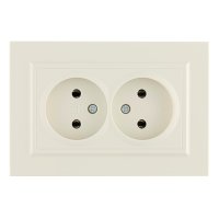 Розетка IEK Brite РС12-2-БрКр встраиваемая бежевая (BR-R20-10-K10-F)